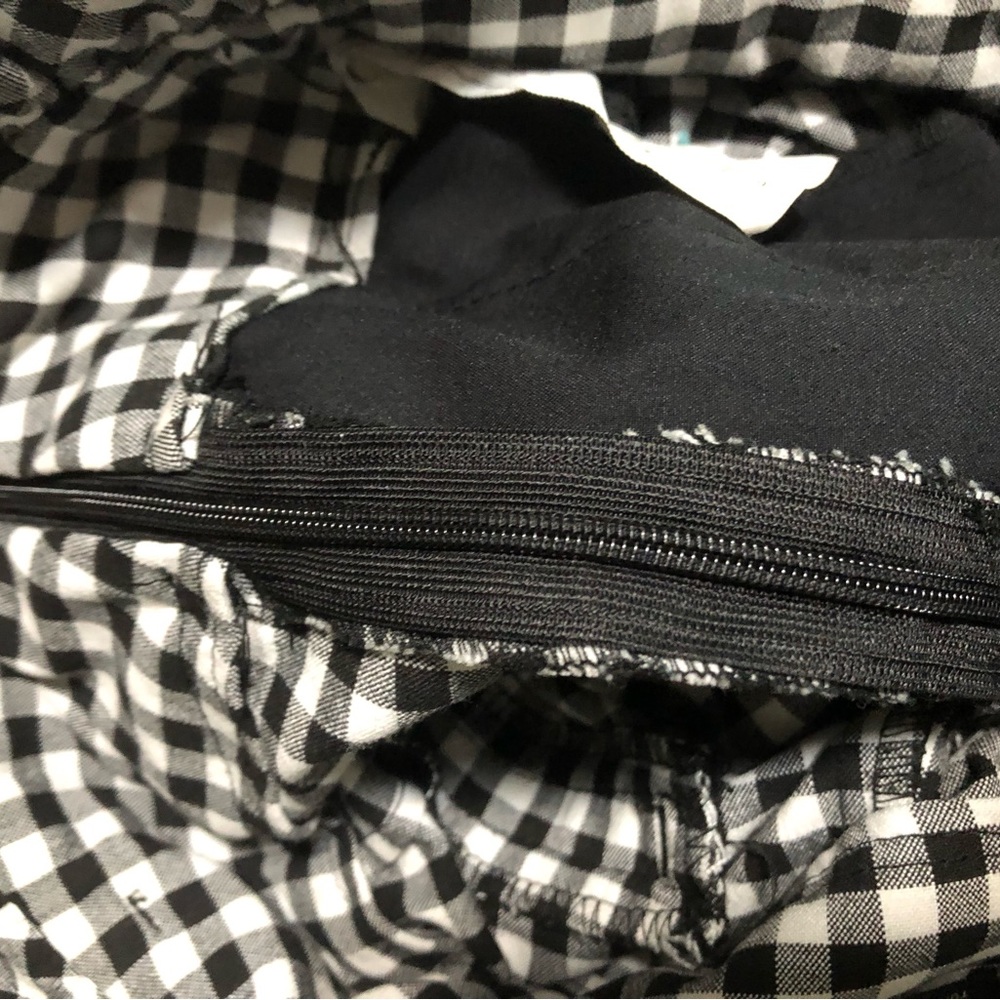NWOT ZARA High Rise Paperbag Waist Gingham Black & White Plaid Shorts Sz Xs - Picture 14 of 15